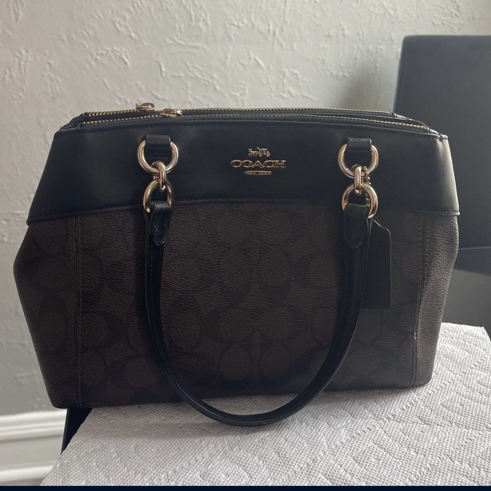 Coach Black and Brown Satchel Bag